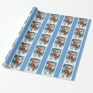 Oude kerstfeestdag met fashioned Kind Cadeaupapier