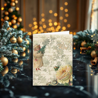 Oude Kerstfiets Droom Groet Feestdagen Kaart