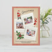 Oude kerstfoto collage vrolijk kerstfeest feestdagenkaart (Staand voorkant)