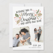 Oude kerstfoto met scheve snapshot 2 feestdagenkaart (Voorkant)