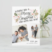 Oude kerstfoto met scheve snapshot 2 feestdagenkaart (Staand voorkant)