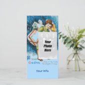 Oude kerstfoto's feestdagenkaart (Staand voorkant)