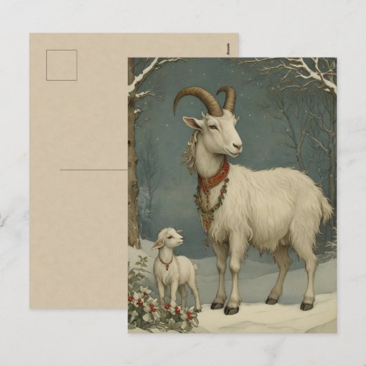 Oude Kerstgeit, Zalig Kerstfeest Kaart (Voorkant / Achterkant)