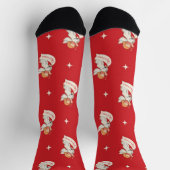 Oude kerstgroeten, engelen met sterren sokken (Top)