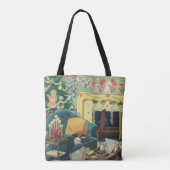 Oude kersthonden in de woonkamer tote bag (Achterkant)