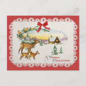 Oude Kersthut & Herten Feestdagenkaart (Voorkant)