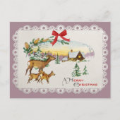 Oude Kersthut & Herten Feestdagenkaart (Voorkant)