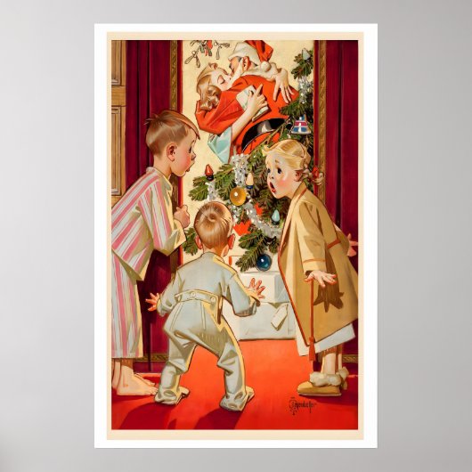 Oude kerstillustratie Retro kerstmagazine Poster (Voorkant)