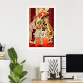 Oude kerstillustratie Retro kerstmagazine Poster (Thuiskantoor)