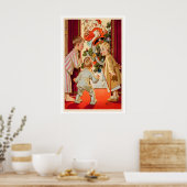 Oude kerstillustratie Retro kerstmagazine Poster (Keuken)