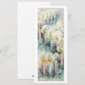 Oude kerstkaarsen feestdagenkaart (Voorkant / Achterkant)