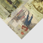 Oude kerstkaart afbeeldingen collage tissuepapier (Detail)