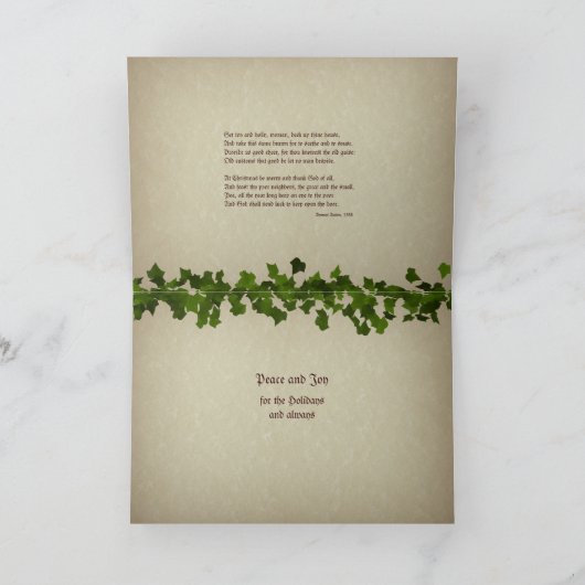 Oude kerstkaart feestdagen kaart (Binnen)