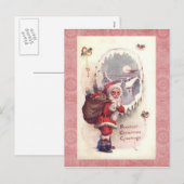 Oude Kerstkaart Feestdagenkaart (Voorkant / Achterkant)