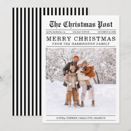 Oude kerstkaart in krantenstijl