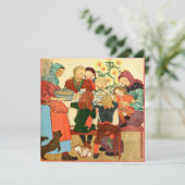 Oude kerstkaart | Kerst diner (Staand voorkant)