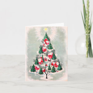 Oude kerstkaart - Kerstboomdorp Kaart