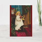 Oude kerstkaart Kerstman 1940 jaren veertig Kaart (Voorkant)