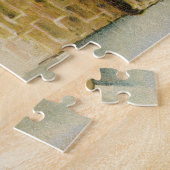 Oude kerstkaart, kerstman, schoorsteen legpuzzel (Zijkant)