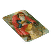 Oude kerstkaart, kerstman, stout kind magneet (Rechterzijde)
