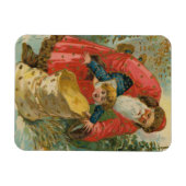 Oude kerstkaart, kerstman, stout kind magneet (Horizontaal)