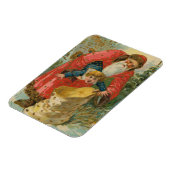 Oude kerstkaart, kerstman, stout kind magneet (Linkerzijde)