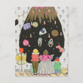 Oude Kerstkaart | Kinderen Kerstboom Feestdagenkaart (Voorkant)