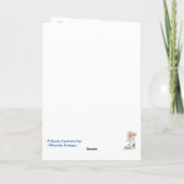 Oude kerstkaart met schaatsen kaart (Achterkant)