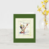 Oude Kerstkaart met zingende puppy Kaart (Gele Bloem)