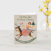 Oude Kerstkaart-Rockin' Christmas Kaart (Gele Bloem)