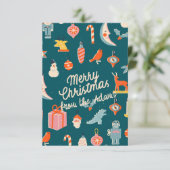 Oude kerstkaart RSVP kaartje (Staand voorkant)