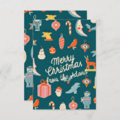 Oude kerstkaart RSVP kaartje (Voorkant / Achterkant)