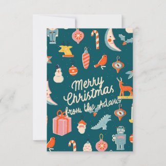 Oude kerstkaart RSVP kaartje