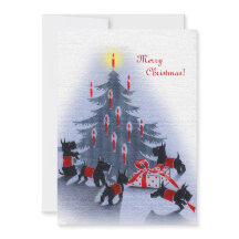 Oude kerstkaart, Scottie honden