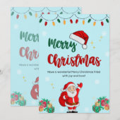 Oude kerstkaart van de Kerstman Kaart (Voorkant / Achterkant)