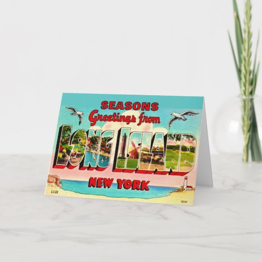 Oude Kerstkaart van Long Island Feestdagen Kaart (Voorkant)