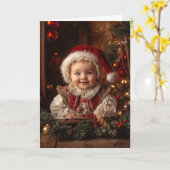 Oude Kerstkaart voor Baby Kaart (Gele Bloem)