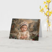 Oude Kerstkaart voor Baby Kaart (Gele Bloem)