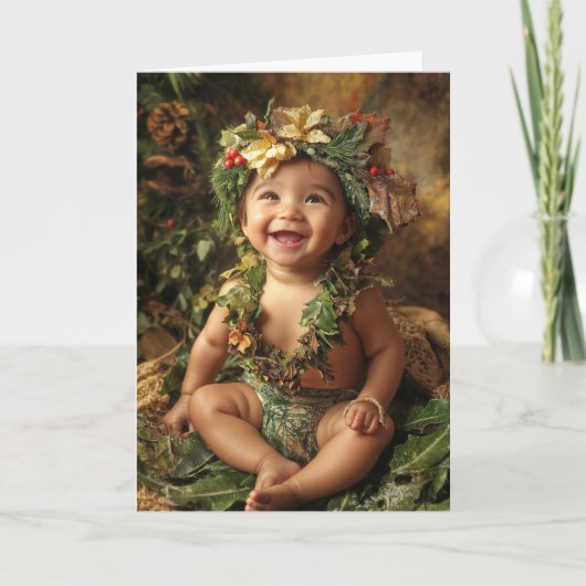 Oude Kerstkaart voor Baby Kaart (Voorkant)