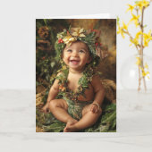 Oude Kerstkaart voor Baby Kaart (Gele Bloem)
