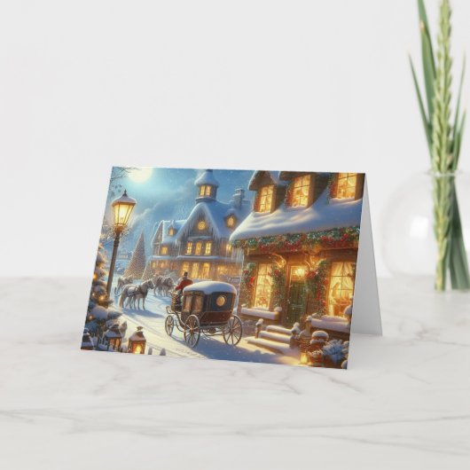 Oude kerstkaarten feestdagen kaart (Voorkant)