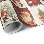 Oude kerstkaarten Santa Claus personaliseren tekst Cadeaupapier (Rol Hoek)