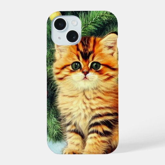 Oude Kerstkat iPhone 15 Case (Achterkant)