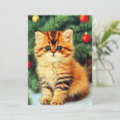 Oude Kerstkat Save The Date (Staand voorkant)