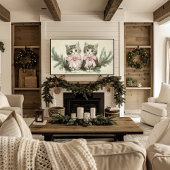 Oude Kerstkatjes met Roze Strikken Poster