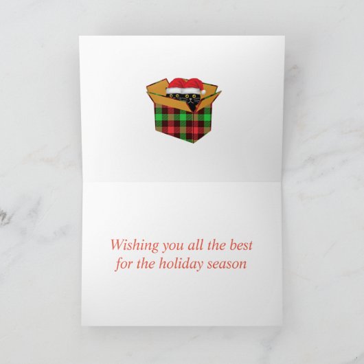 Oude Kerstkatten Kaart (Binnen)