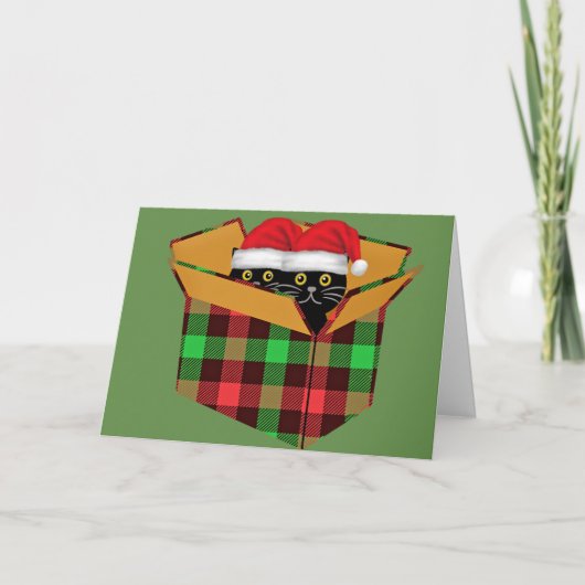 Oude Kerstkatten Kaart (Voorkant)