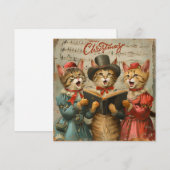 Oude Kerstkatten Zingen Feestdagenkaart (Voorkant / Achterkant)