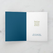 Oude kerstkerk en rolkaart feestdagen kaart (Binnen)