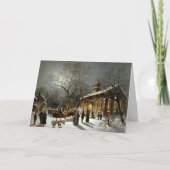 Oude kerstkerkkaart feestdagen kaart (Voorkant)